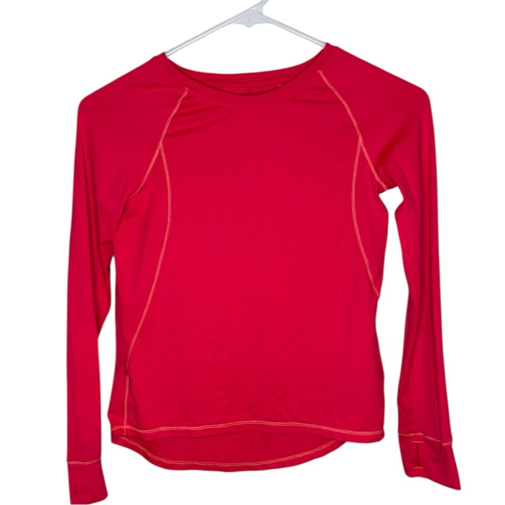 C9 by Champion Fluorescent Pink RedLong Sleeve Base layer DryFit Tee Girls 7/8 M